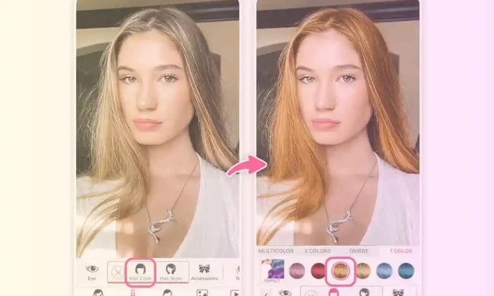 Applications pour simuler de nouvelles couleurs de cheveux 